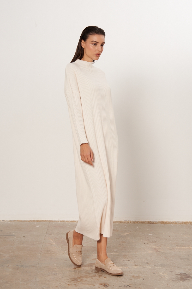Basic Triko Elbise - Vanilya