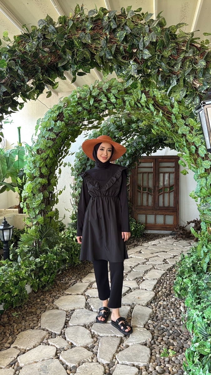 Lina Tesettür Mayo - Siyah