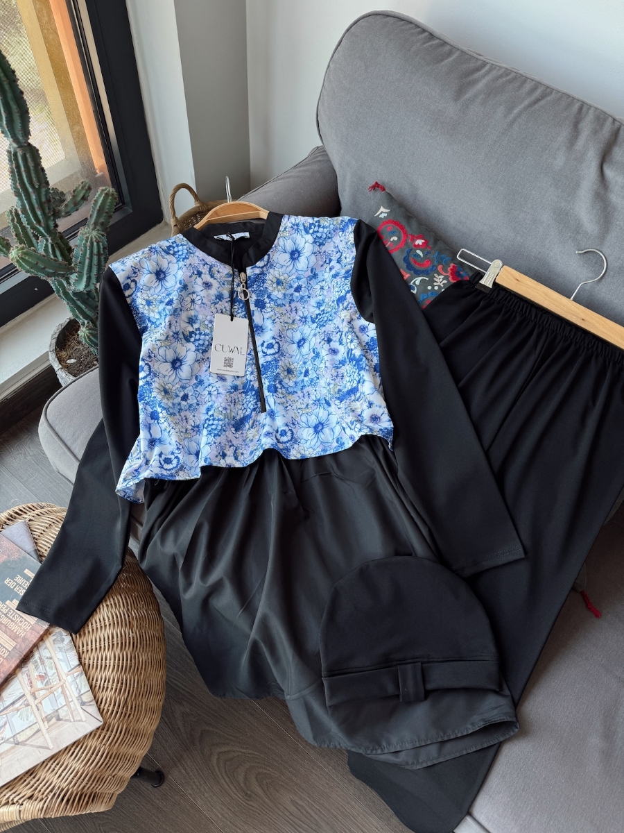 Altın Tesettür Mayo - Siyah