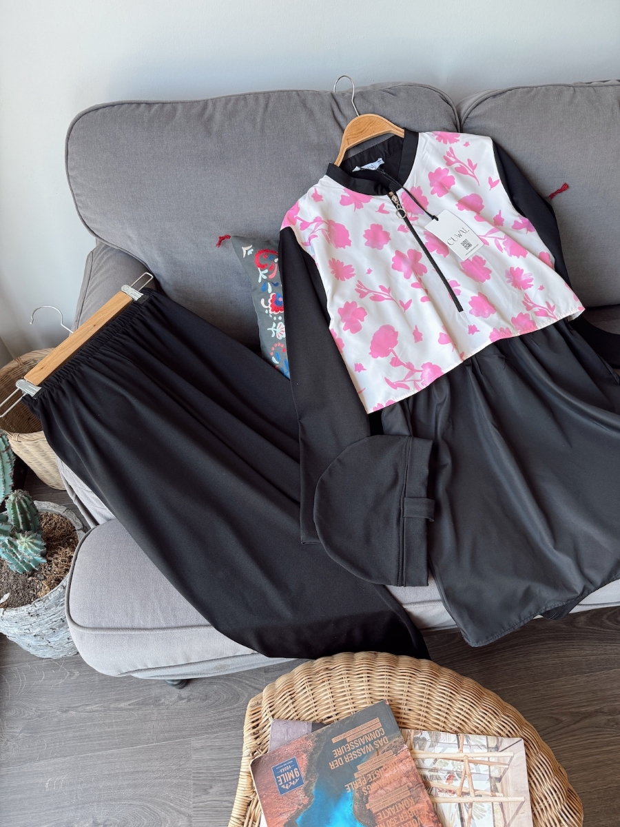 Flower Tesettür Mayo - Siyah