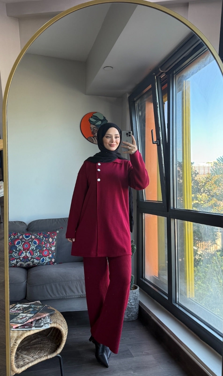 Massimo Triko İkili Takım - Bordo