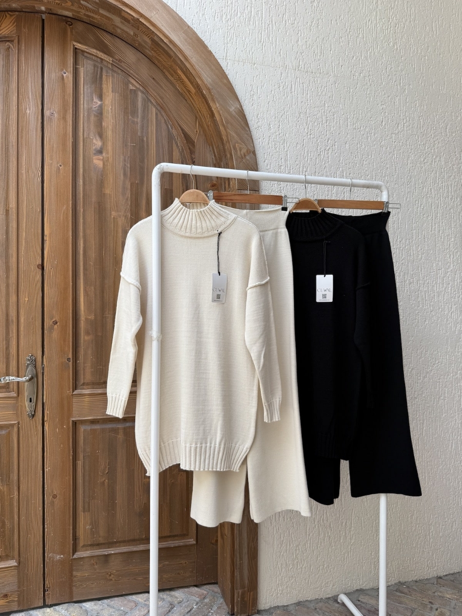 Boaz Triko Tesettür İkili Takım - Siyah